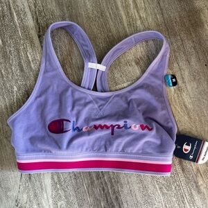 Champion Lavender Sports Bra with Pink Trim